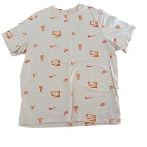 Nike Orange and White Short Sleeve Tee